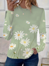 Women's Floral Long Sleeve Tee T-shirt Crew Neck Printing Casual Spring/Fall Graphic Tee Top