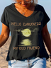 Women's Text Letters Short Sleeve Tee T-shirt V Neck Printing Casual Summer Graphic Tee Top