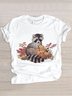 Women's Animal Short Sleeve Tee T-shirt Crew Neck Casual Summer Top