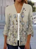 Women's Floral Spring/Fall Cover-up Casual Printing Lightweight Cardigan