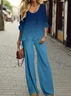 Women's Ombre Printing Two-Piece Set Daily Long Sleeve Casual Spring/Fall Top With Pants Matching Set