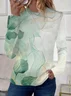 Women's Floral Long Sleeve Tee T-shirt Crew Neck Printing Casual Spring/Fall Graphic Tee Top