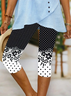Women's Floral Capris Elastic Waist Pant Casual Summer Trousers