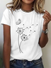 Women Dandelion Short Sleeve Tee T-shirt Crew Neck Casual Summer Top
