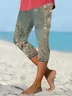 Women Butterfly Vintage Summer Capris Leggings