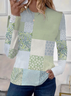 Women's Striped Long Sleeve Tee T-shirt Crew Neck Printing Casual Spring/Fall Graphic Tee Top