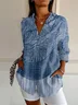 Women's Abstract Long Sleeve Shirt Spring/Fall Shirt Collar Daily Casual Top