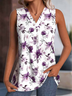 Women Sleeveless Tank Top Camisole Summer Floral V Neck Daily Casual Top