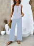 Women's Striped Printing Two-Piece Set Daily Sleeveless Casual Summer Top With Pants Matching Set