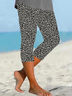 Women's Floral Capris Elastic Waist Pant Casual Summer Trousers
