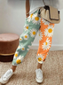 Women's Floral Ankle Pants Pant Casual Spring/Fall Trousers