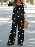 Women's Floral Printing Two-Piece Set Daily Long Sleeve Casual Spring/Fall Top With Pants Matching Set