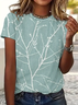Women's Branches Short Sleeve Tee T-shirt Crew Neck Printing Casual Summer Graphic Tee Top