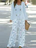 Women's Floral Printing Two-Piece Set Daily Long Sleeve Casual Spring/Fall Top With Pants Matching Set