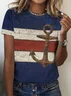 Women's Anchor Short Sleeve Tee T-shirt Crew Neck Printing Casual Summer Graphic Tee Top