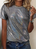 Women's Ombre Short Sleeve Tee T-shirt Crew Neck Printing Casual Summer Graphic Tee Top