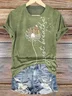 Women Plants Short Sleeve Tee T-shirt Crew Neck Casual Summer Top