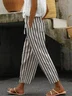 Women Striped Long Pant Casual Spring/Fall Trousers