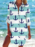 Women's Striped Long Sleeve Shirt Spring/Fall Printing Shirt Collar Daily Casual Top
