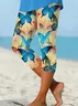 Women's Butterfly Capris Elastic Waist Pant Casual Summer Trousers