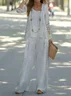 Women's Striped Printing Two-Piece Set Daily Long Sleeve Casual Spring/Fall Top With Pants Matching Set