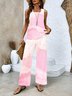 Women's Ombre Printing Two-Piece Set Daily Sleeveless Casual Summer Top With Pants Matching Set