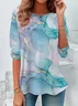 Women's Abstract Long Sleeve Tee T-shirt Crew Neck Printing Casual Spring/Fall Graphic Tee Top