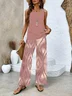 Women's Geometric Printing Two-Piece Set Daily Sleeveless Casual Summer Top With Pants Matching Set