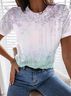 Women's Floral Short Sleeve Tee T-shirt Crew Neck Printing Casual Summer Graphic Tee Top