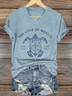 Women Text Letters Short Sleeve Tee T-shirt V Neck Casual Summer Top