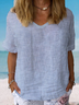 Women Striped Short Sleeve Blouse Summer Crew Neck Daily Casual Top