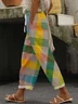 Women Color Block Long Pant Casual Spring/Fall Trousers