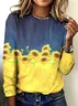 Women Floral Long Sleeve Tee T-shirt Crew Neck Casual Spring/Fall Top