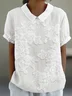 Women Floral Short Sleeve Shirt Summer Printing Shawl Collar Daily Casual Top
