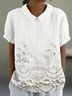 Women Floral Short Sleeve Shirt Summer Printing Shawl Collar Daily Casual Top