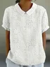 Women Floral Short Sleeve Shirt Summer Printing Shawl Collar Daily Casual Top
