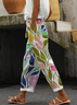Women Floral Long Pant Casual Spring/Fall Trousers