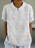 Women Floral Short Sleeve Shirt Summer Printing Shawl Collar Daily Casual Top