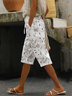 Women Floral Fifth Pants Pant Casual Summer Trousers