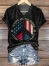 Women 3D Printing Short Sleeve Tee T-shirt Crew Neck Casual Summer Top