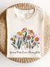Women Floral Short Sleeve Tee T-shirt Crew Neck Casual Summer Top