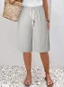 Women Plain Fifth Pants Pant Casual Summer Trousers