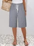 Women Striped Fifth Pants Pant Casual Summer Trousers