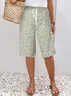Women Floral Fifth Pants Pant Casual Summer Trousers