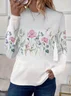 Women Floral Long Sleeve Tee T-shirt Crew Neck Printing Casual Spring/Fall Graphic Tee Top