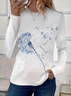 Women Floral Long Sleeve Tee T-shirt Crew Neck Printing Casual Spring/Fall Graphic Tee Top