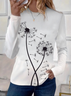 Women Floral Long Sleeve Tee T-shirt Crew Neck Printing Casual Spring/Fall Graphic Tee Top