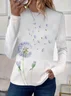 Women Floral Long Sleeve Tee T-shirt Crew Neck Printing Casual Spring/Fall Graphic Tee Top