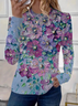 Women Floral Long Sleeve Tee T-shirt Crew Neck Printing Casual Spring/Fall Graphic Tee Top