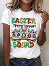 Women Text Letters Short Sleeve Tee T-shirt Crew Neck Casual Summer Top